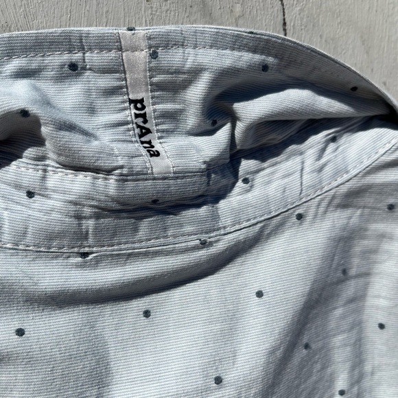 Men's PrAna Button-Down Shirt Multicolor Geometric L Cotton Hippy BOHO City Open - Picture 11 of 13